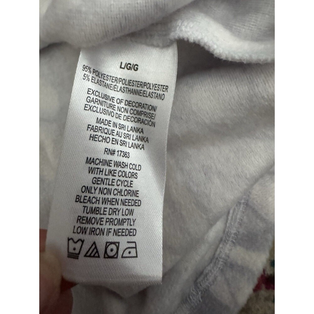 NEW Cuddl Duds Grey Print Fleece Pajama Set Size Large - Picture 6 of 8